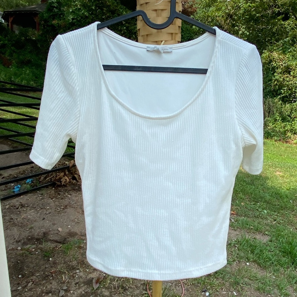White/Cream Colored Crop Top from Charlotte Russe